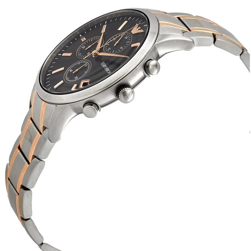 EMPORIO ARMANI Renato Chronograph Black Dial Men's Watch AR11165 (Two-Tone)