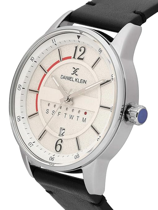 Daniel Klein DK11650-1 Men’s Analog Watch – Silver Dial, Black Leather Strap| Daniel Klein DK11650-1