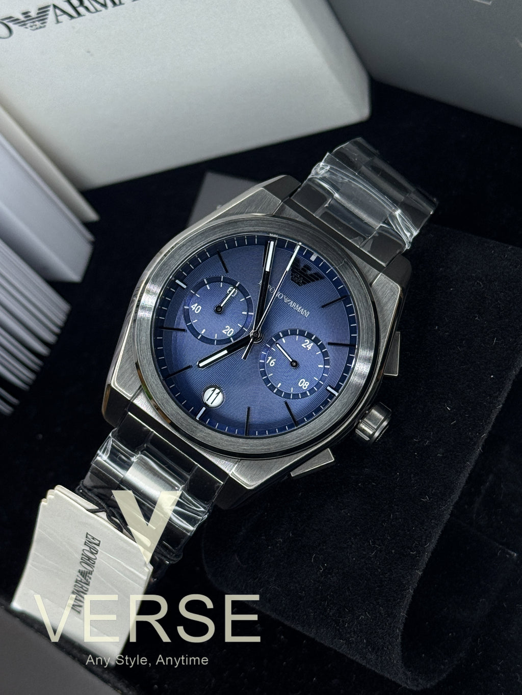 Emporio Armani AR11561 “Federico” Chronograph Men’s Watch – Blue Dial | AR11561