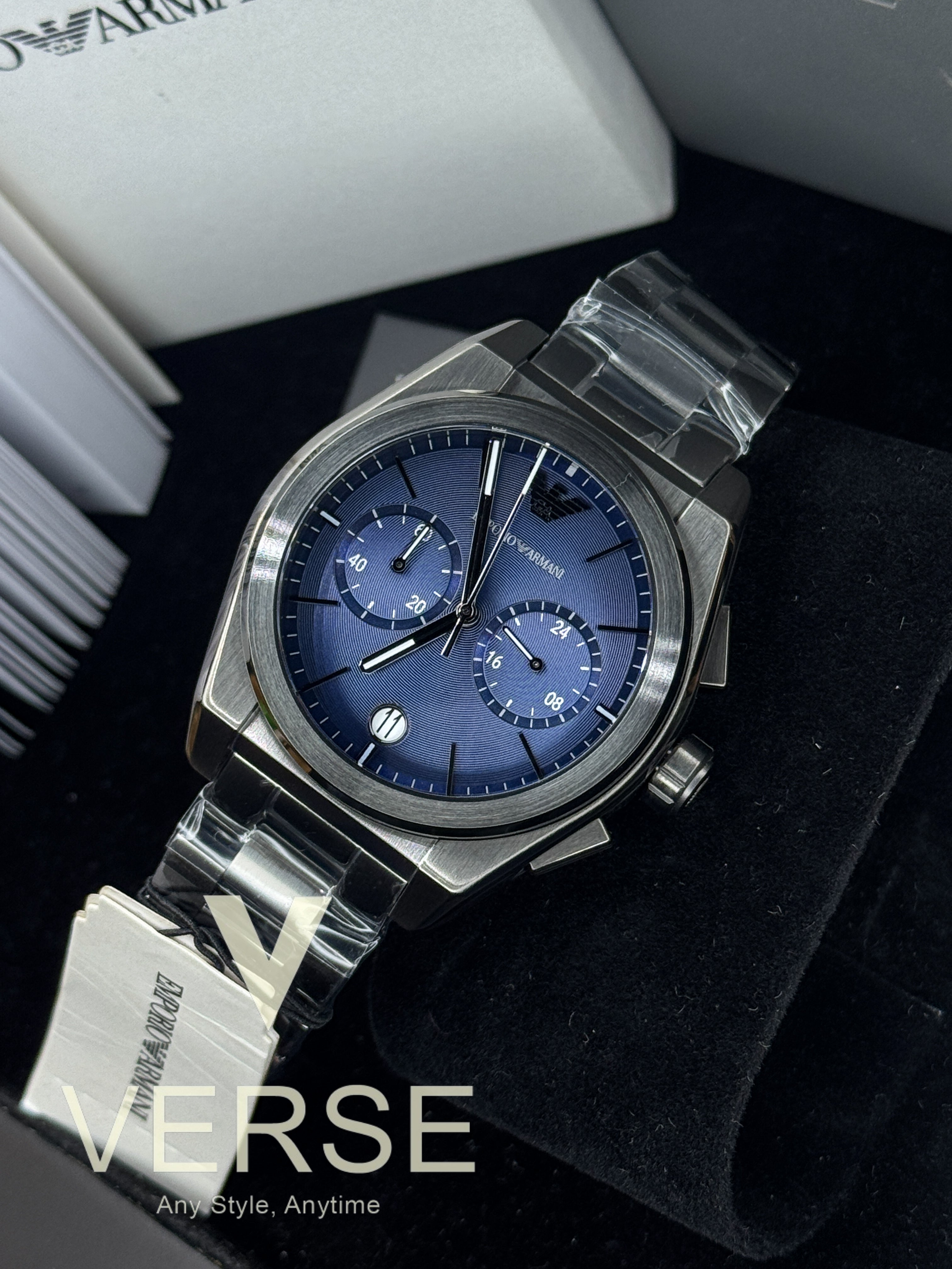 Emporio Armani AR11561 “Federico” Chronograph Men’s Watch – Blue Dial | AR11561