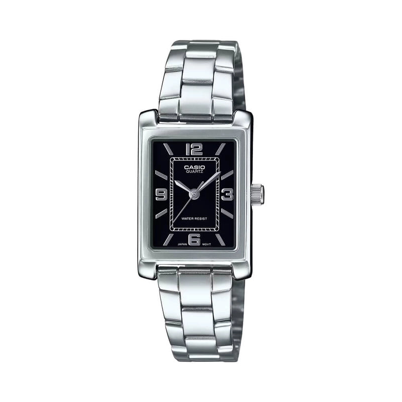 Casio LTP-1234DD-1ADF black dial women's stainless steel watch