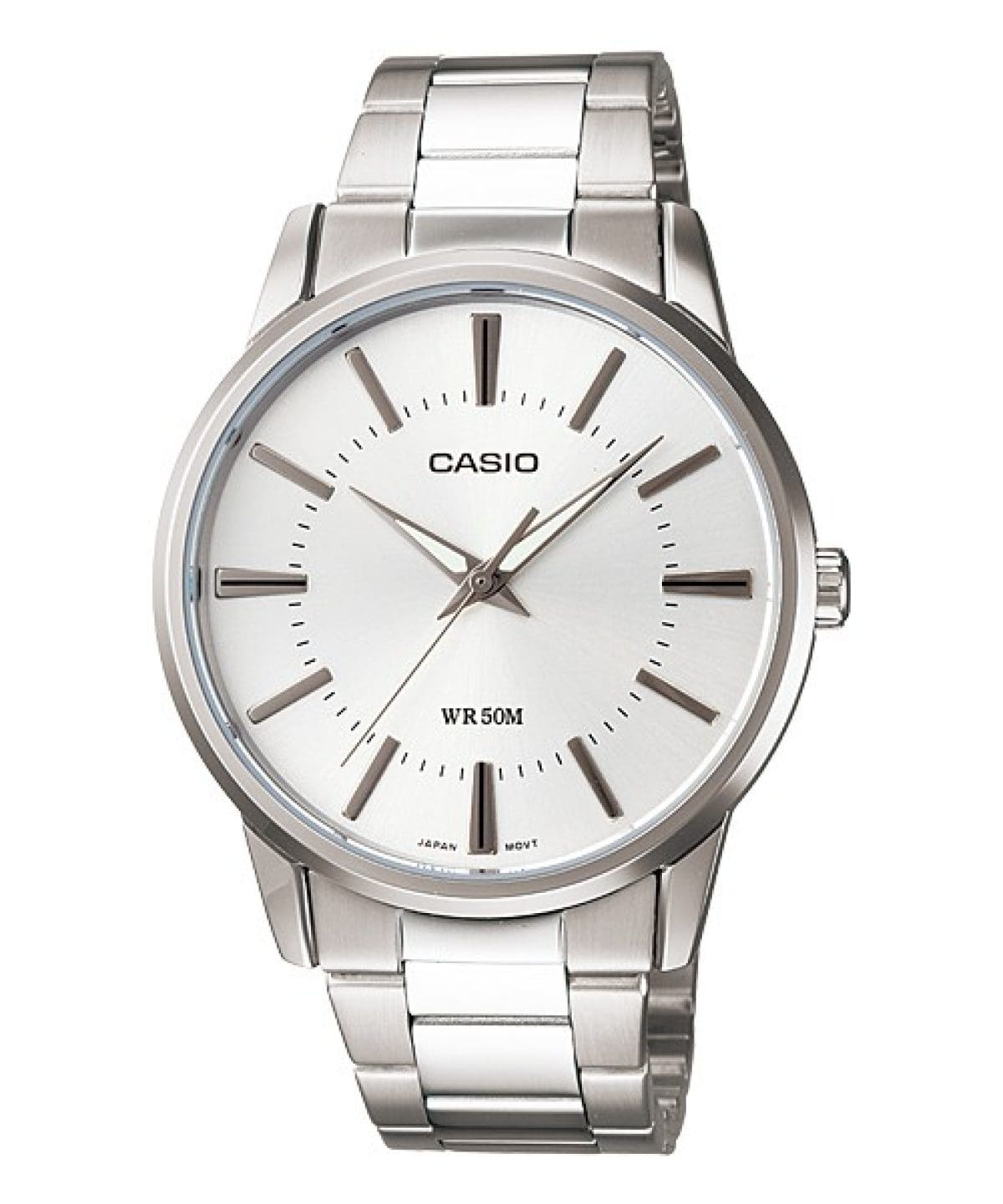 Casio MTP-1303D-7AVDF men’s silver stainless steel watch white dial
