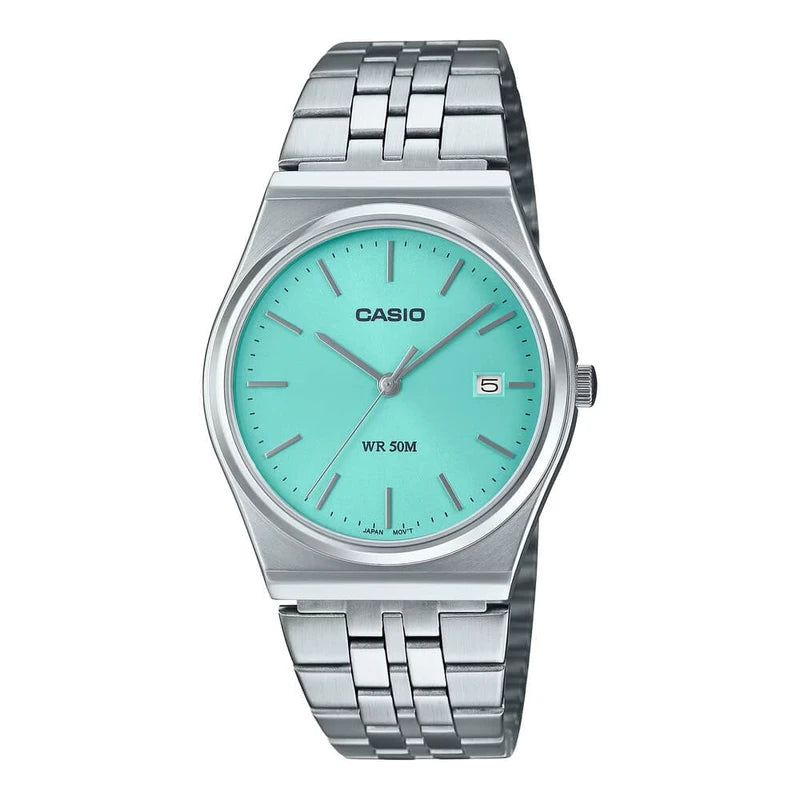 Casio MTP-B145D-2A1V light blue sunburst dial stainless steel men’s watch in Bangladesh