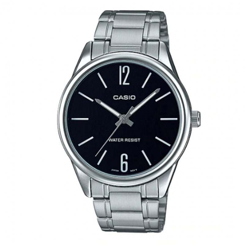 Casio MTP - V005D - 1BUDF Men’s Black Dial Silver Stainless Steel Watch | Casio MTP - V005D - 1BUDF - VERSE - 