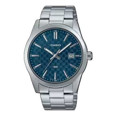 Casio VD03D-2A2 Men’s 42 mm Quartz Analog Watch – Blue Dial & Stainless Steel Bracelet