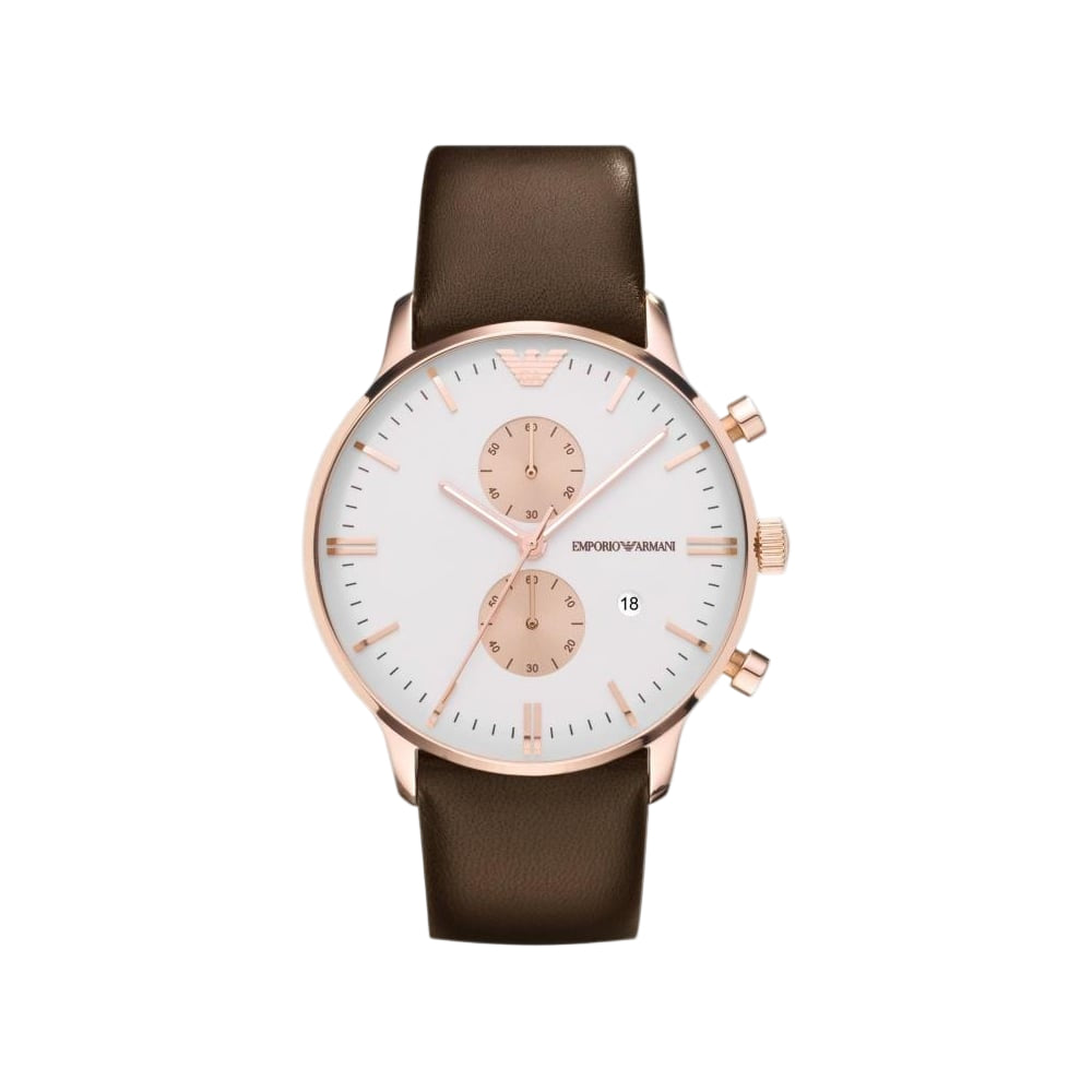 Emporio Armani Gianni AR0398 43mm rose-gold chronograph watch
