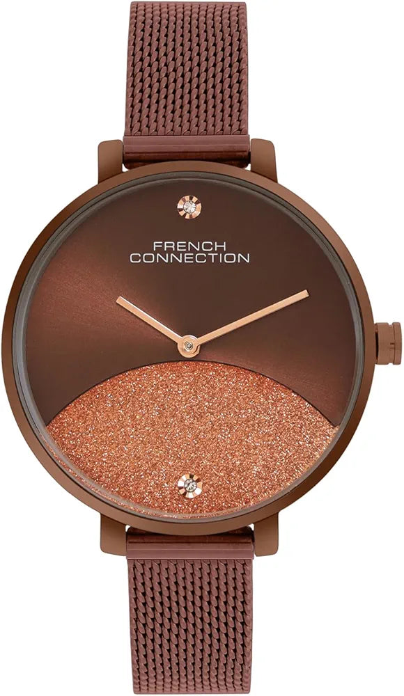 French Connection FCN089BRGM women’s watch with brown glitter dial