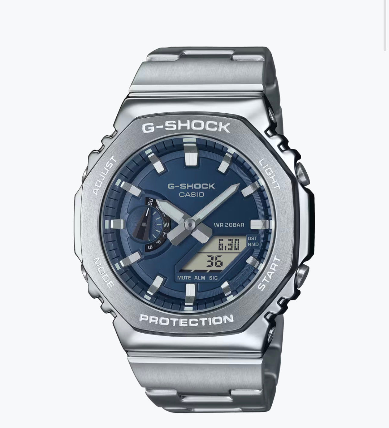 Casio G-SHOCK GM-2110D-2B Stainless Steel Octagonal Watch – Blue Dial