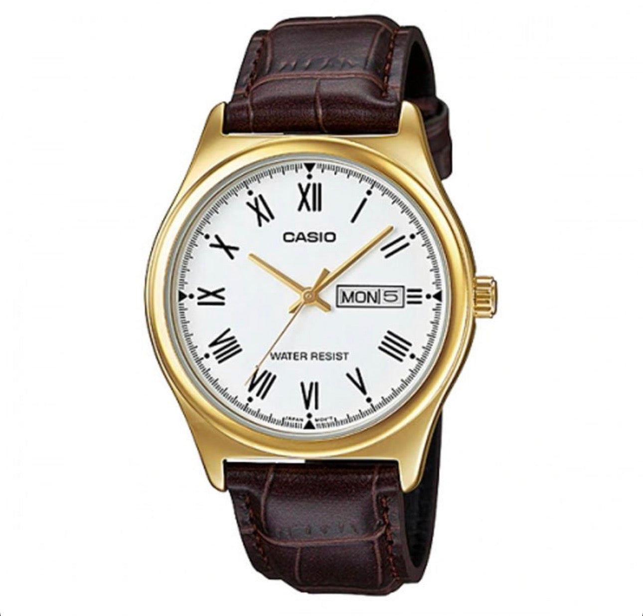 Casio MTP-V006GL-7B Men’s 42 mm Quartz Analog Watch – White Dial & Gold-Tone Stainless Steel Bracelet