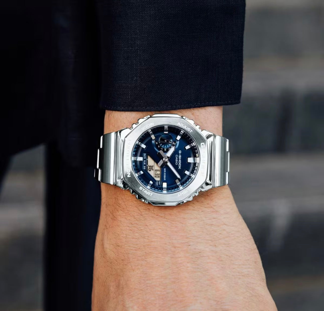 Casio G-SHOCK GM-2110D-2B Stainless Steel Octagonal Watch – Blue Dial