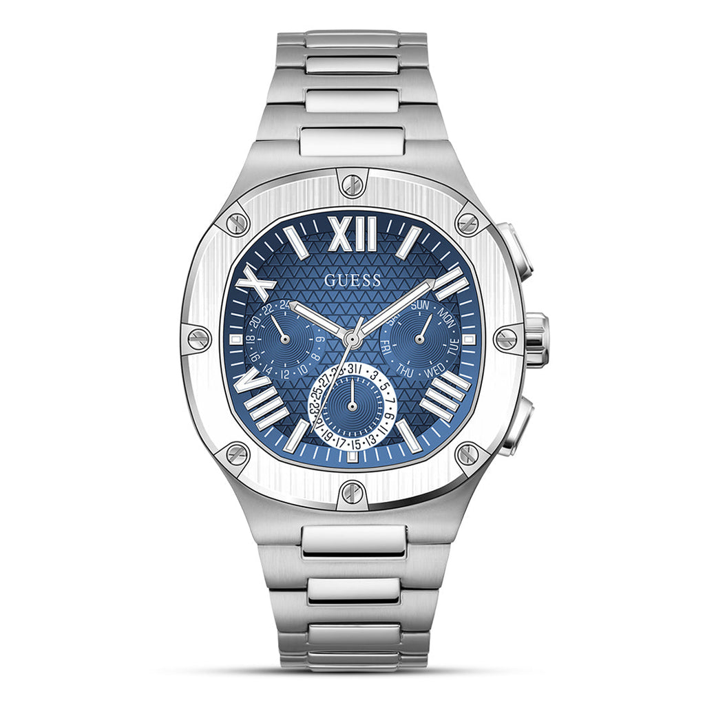 Guess Headline GW0572G1 42mm silver-tone men’s watch with blue dial