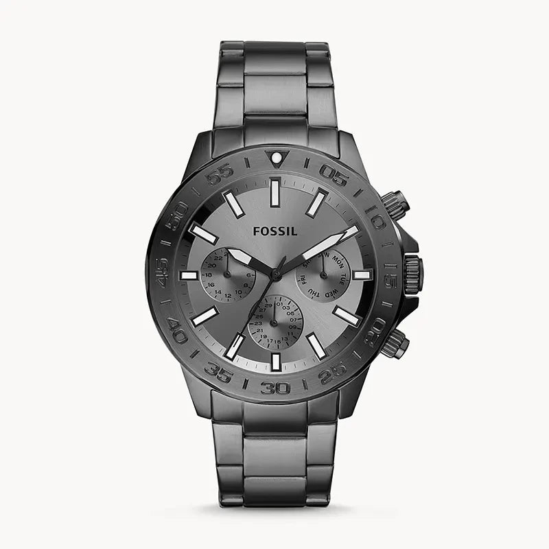 Fossil Bannon BQ2491 Men’s 45 mm Smoke Multifunction – Grey Dial & Stainless Steel Bracelet