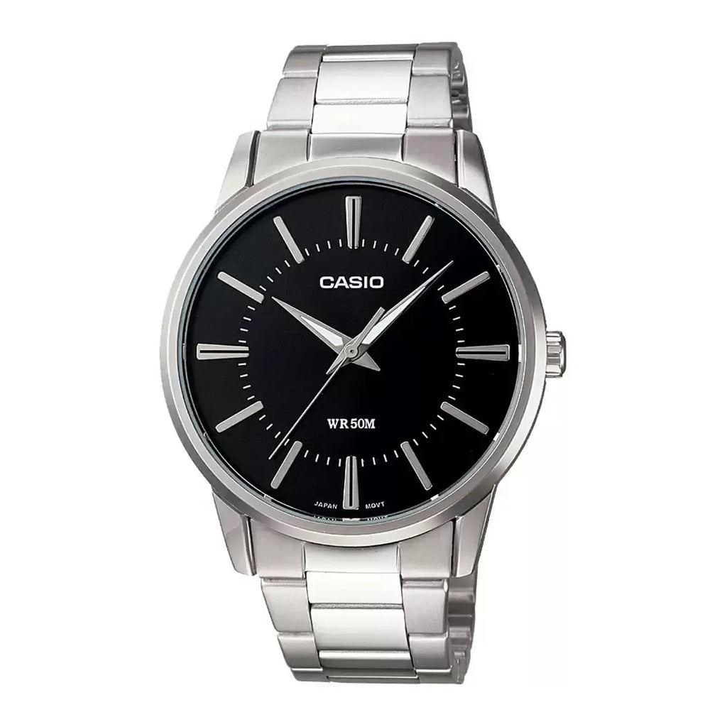Casio MTP-1303D-1A Men’s 39 mm Quartz Watch – Black Dial & Stainless Steel Bracelet