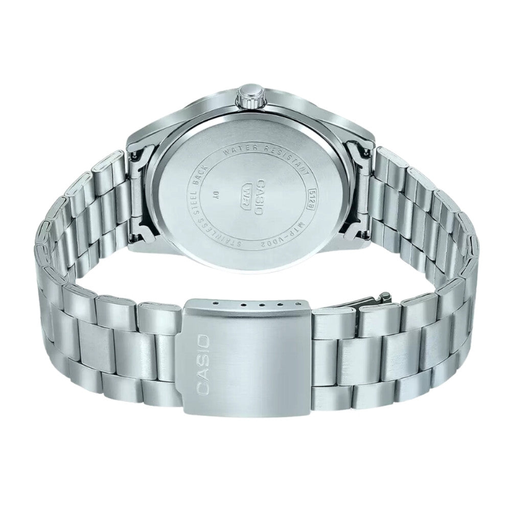 Casio VD02D-2E Men’s 42 mm Quartz Analog Watch – Blue Dial & Stainless Steel Bracelet