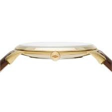 FOSSIL The Minimalist Three-Hand Men's Watch FS5397 (Gold-Tone/Brown Leather)