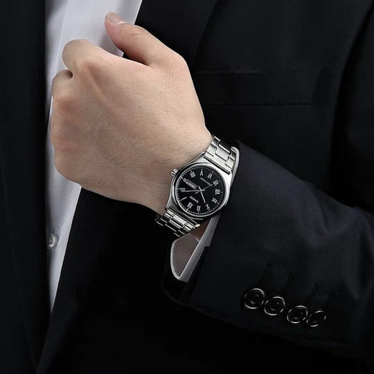 Casio MTP-V006D-1B Men’s Silver Stainless Steel Watch with Black Roman Dial| Casio MTP-V006D-1B
