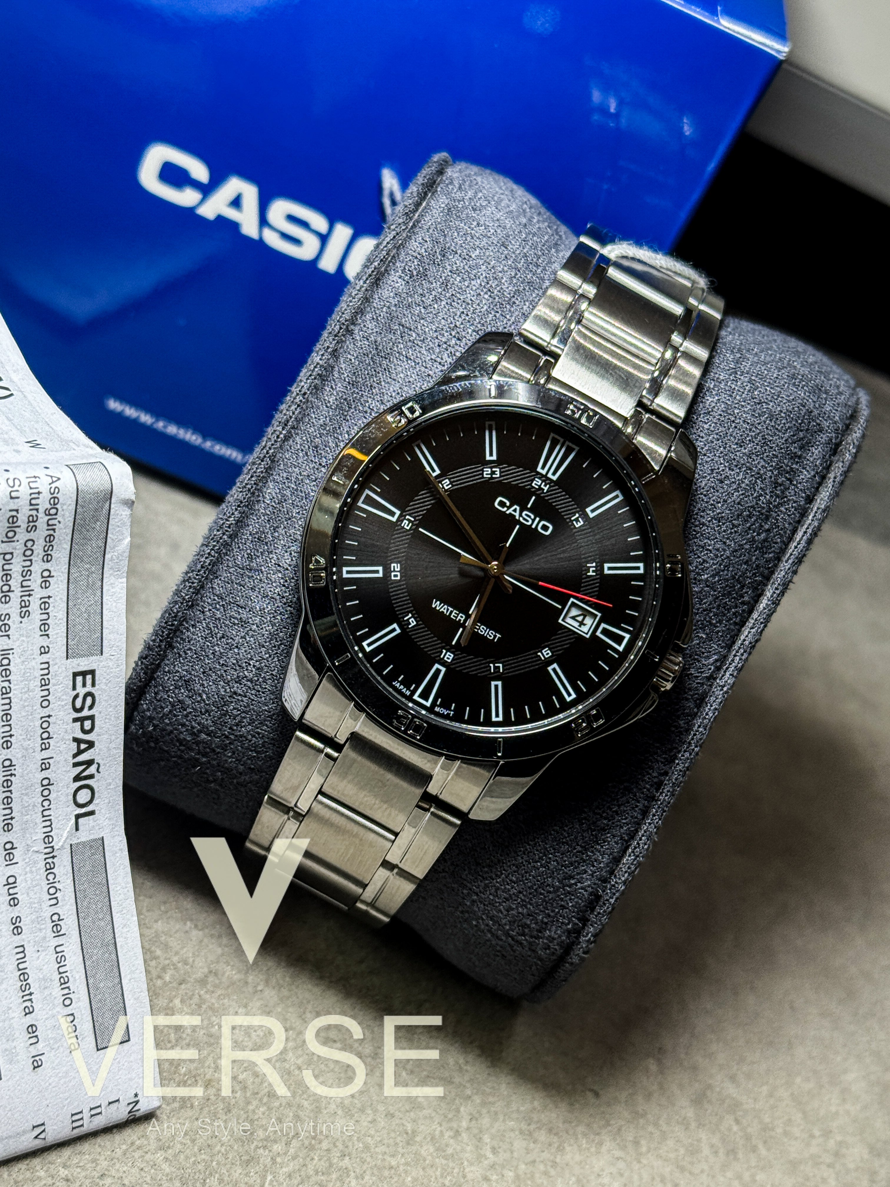 Casio MTP-V004D-1CUDF Men’s Stainless Steel Watch – Black Dial