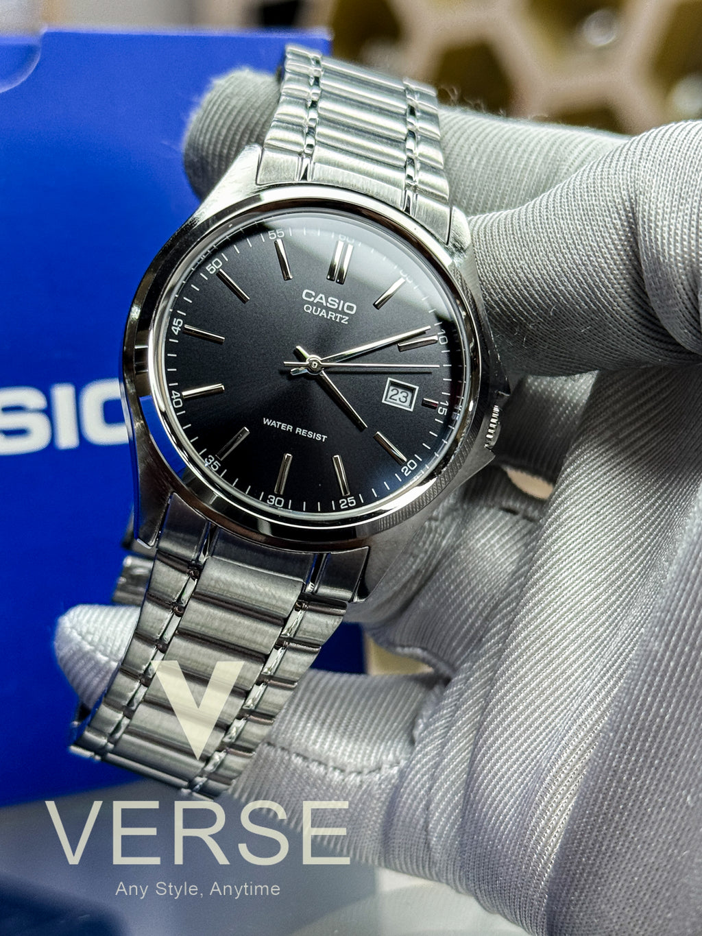 Casio MTP-1183A-1A Men’s Silver Stainless Steel Watch with Black Dial| Casio MTP-1183A-1A