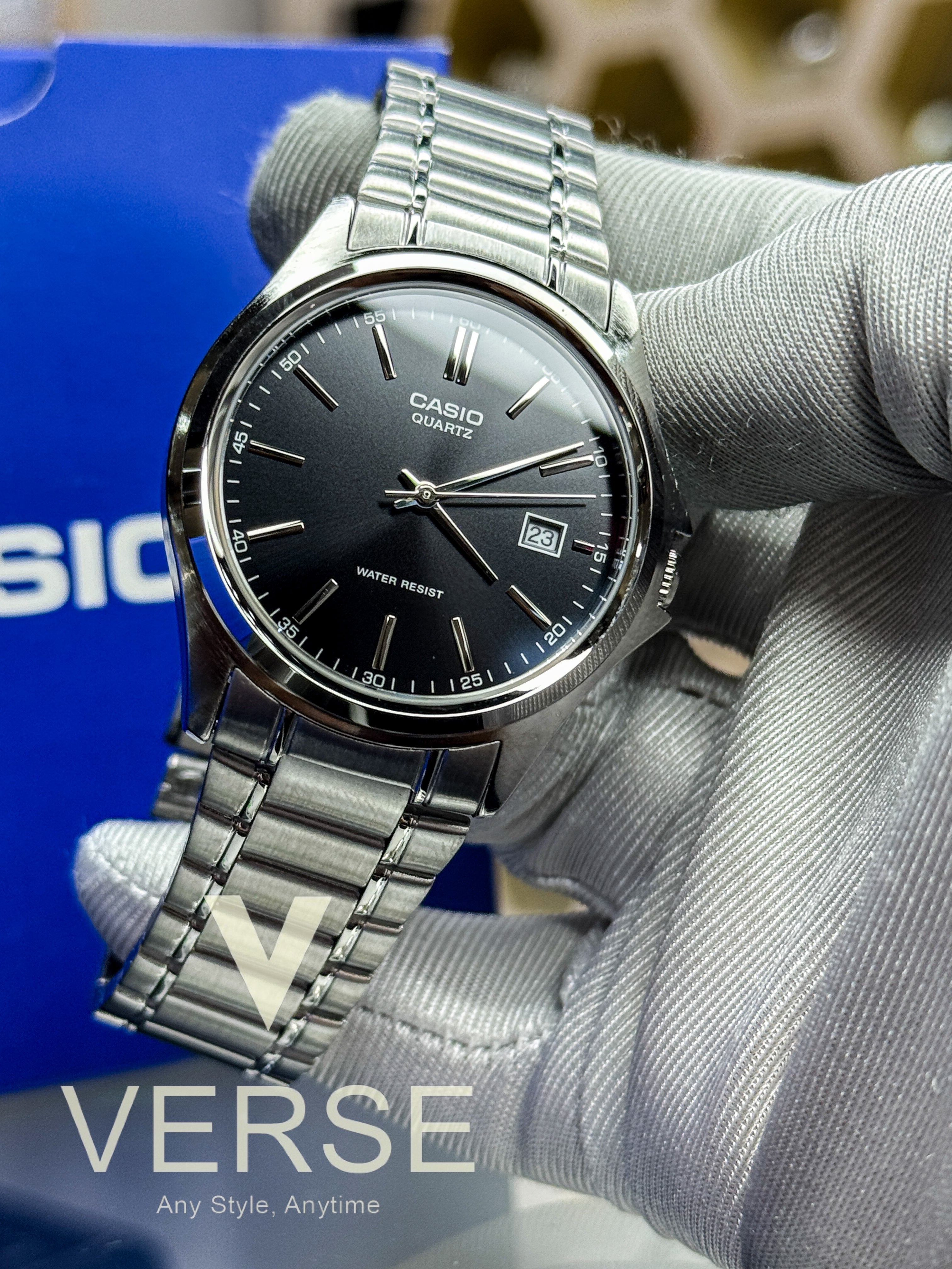 Casio MTP-1183A-1A Men’s Silver Stainless Steel Watch with Black Dial| Casio MTP-1183A-1A