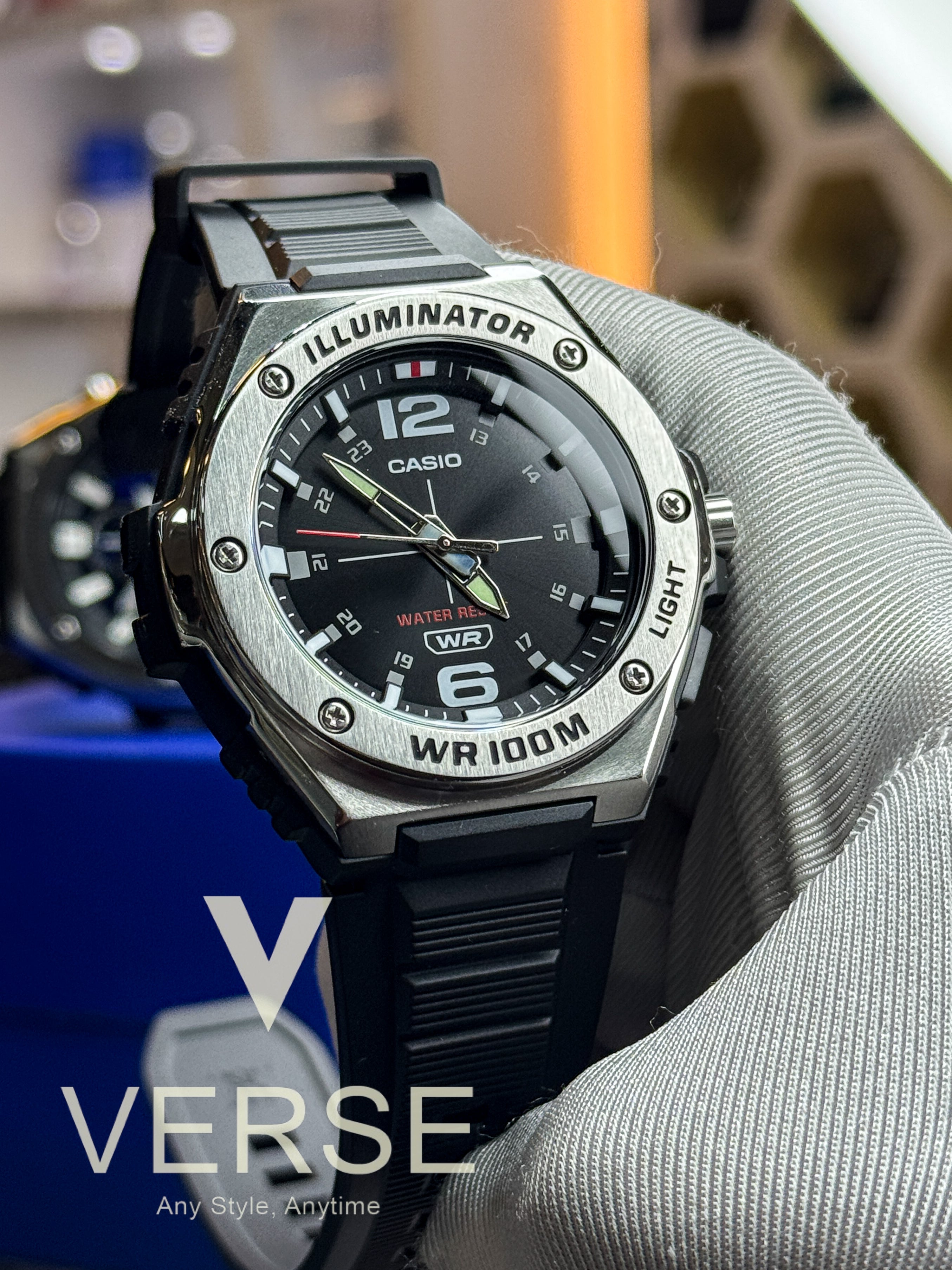 Casio MWA-100H-1AV Men’s Black Resin Watch with Black Dial| Casio MWA-100H-1AV