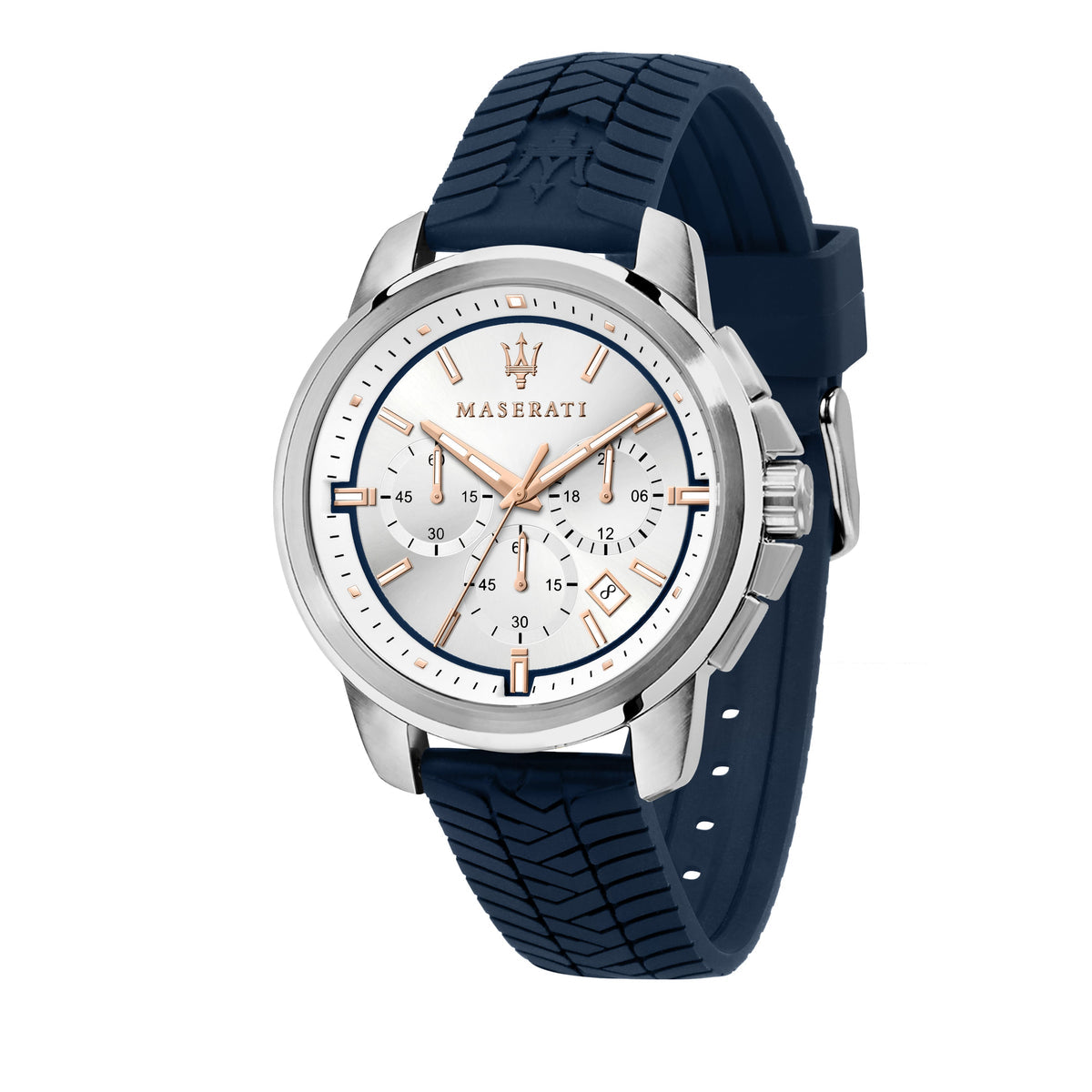 Maserati R8871621013 white dial chronograph front view