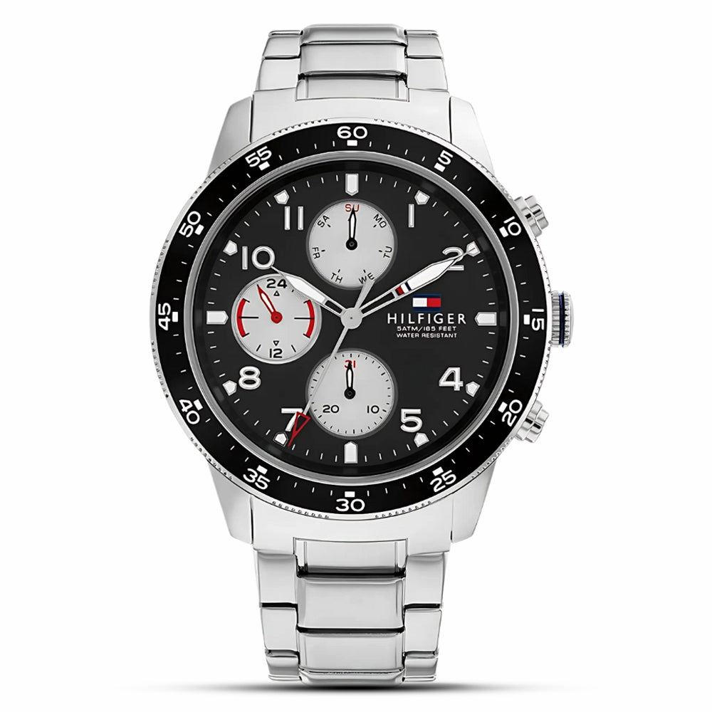 Tommy Hilfiger TH1791950 black dial chronograph front view