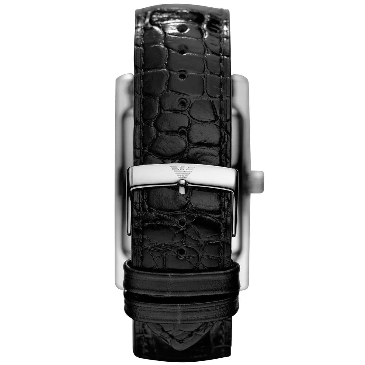 Emporio Armani Classic Rectangular Black Dial Black Leather Men's Watch | AR0143 - VERSE - 