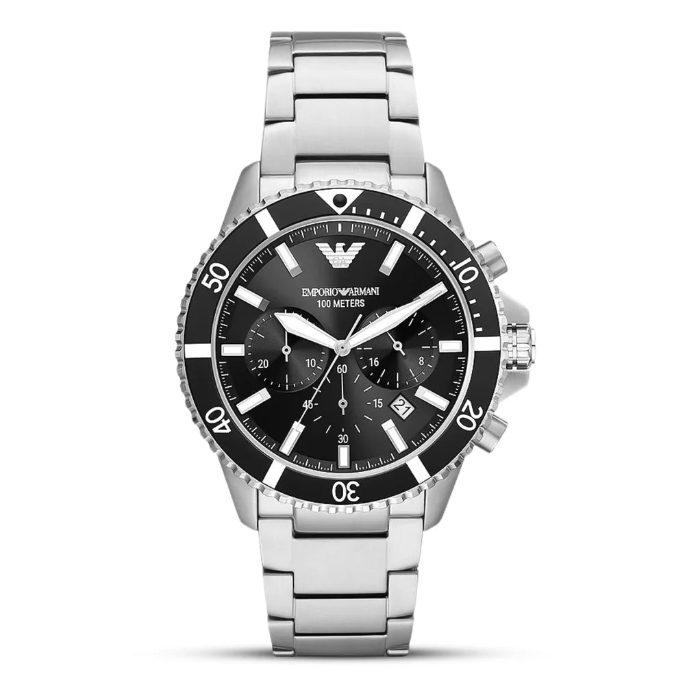 Emporio Armani World Explorer Chronograph Silver Stainless Steel | AR11360 - VERSE - 