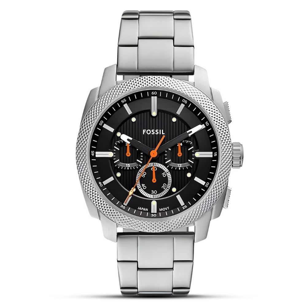Fossil Machine Chronograph Black Dial Stainless Steel Men's Watch | Fossil FS6095 - VERSE - 
