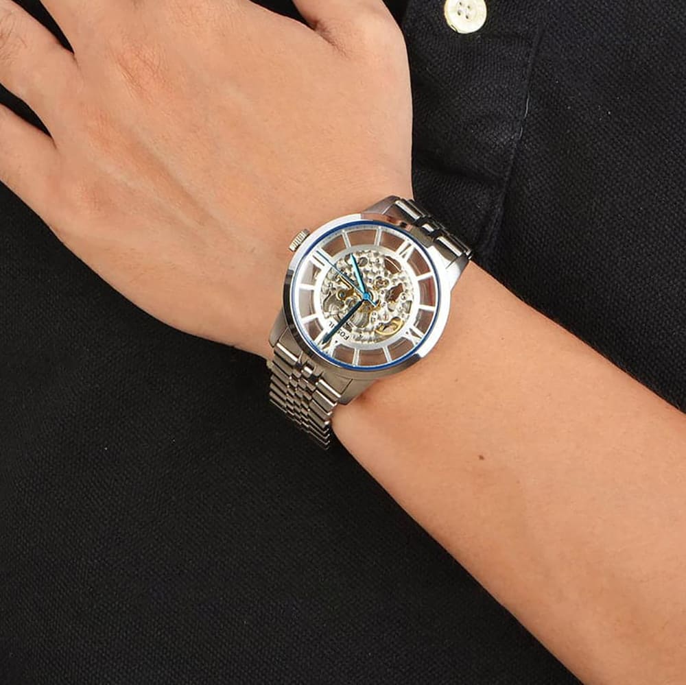 Fossil Townsman Automatic Skeleton Dial Stainless Steel Men's Watch | Fossil ME3073 - VERSE - 