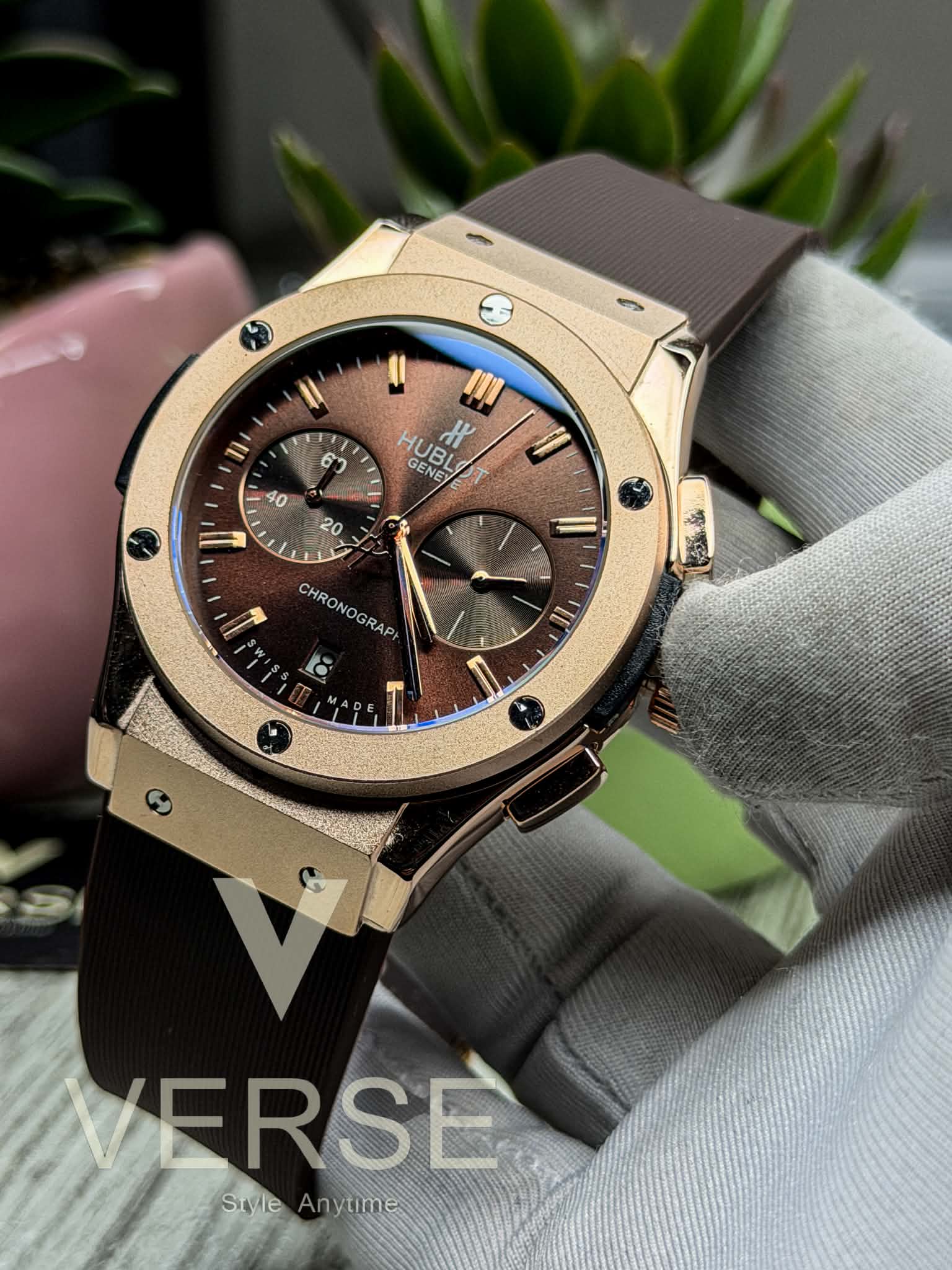 Hublot CF Chronograph | Chocolate Brown Dial Rose Gold Case - ( Double A ) - VERSE - 