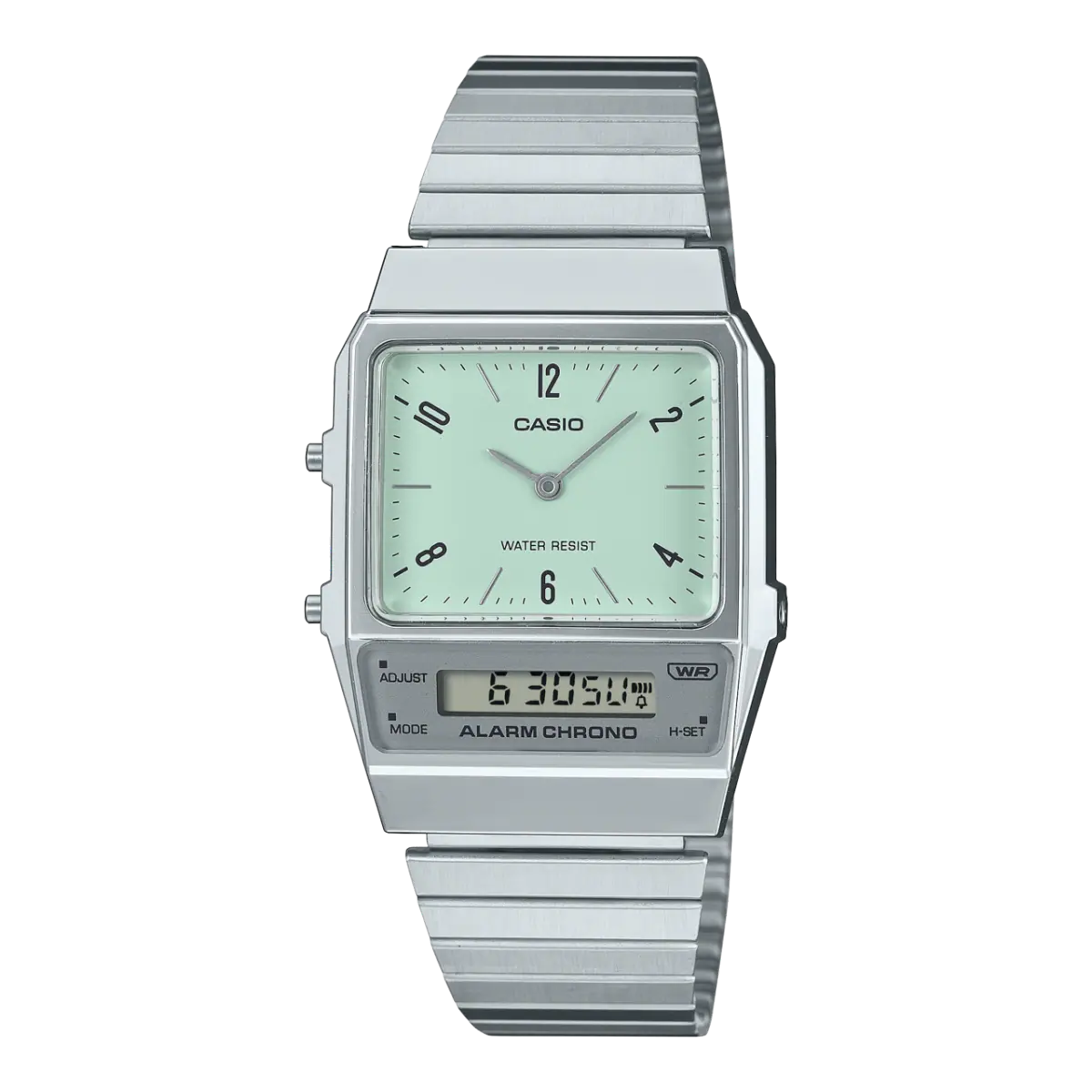 Casio AQ-800E-3A Vintage Dual Time Analog Digital Mint Green Dial Men's Watch | Casio AQ-800E-3A