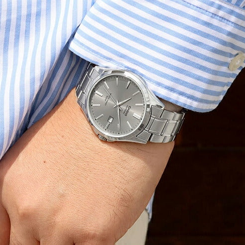 Casio MTS-115D-8AV Sapphire Grey Dial Men's Stainless Steel Watch | Casio MTS-115D-8AV