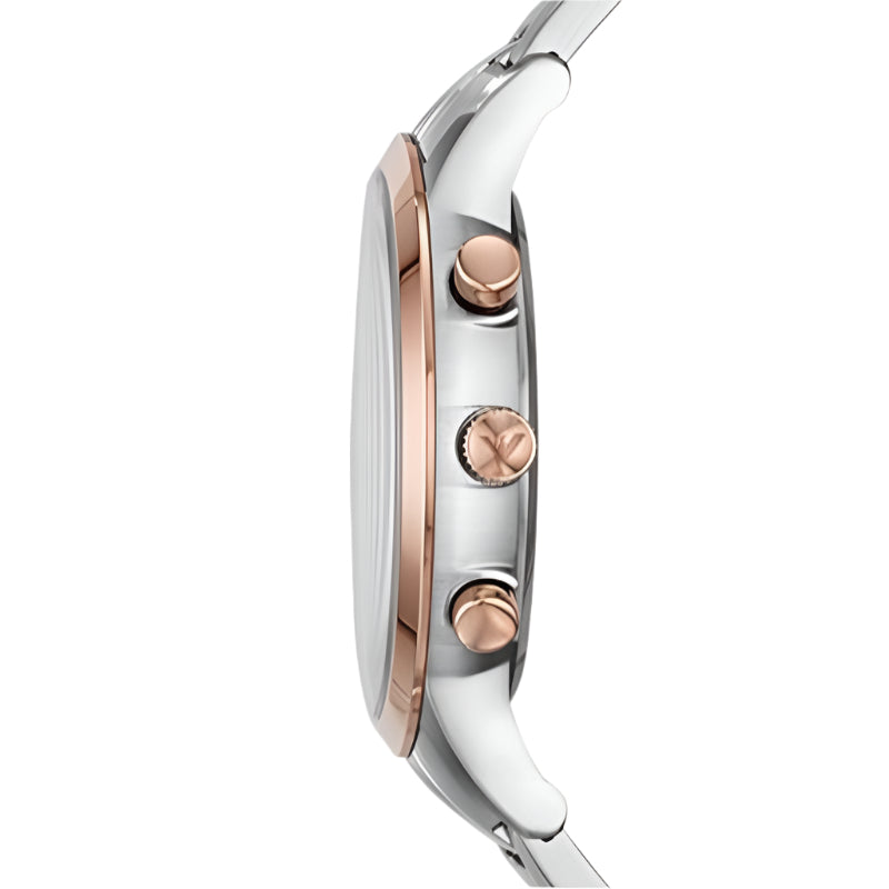Emporio Armani AR80025 Two-Tone Silver & Rose Gold Chronograph Men’s Watch| Emporio Armani AR80025