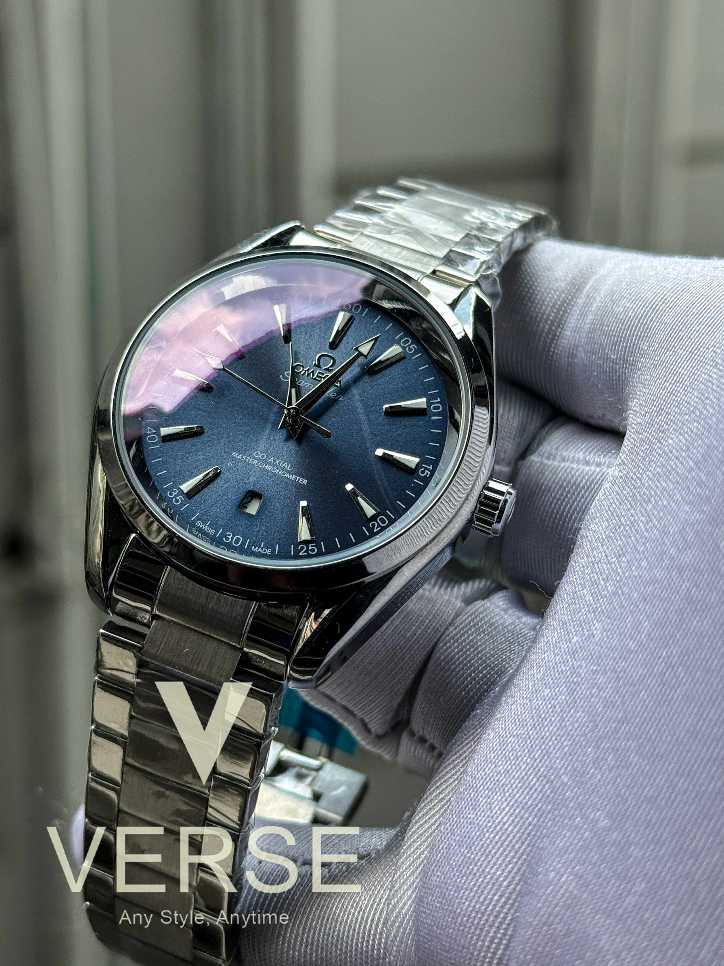 Omega Seamaster AquaTerra Automatic Sunburst Atlantic Blue Dial AA