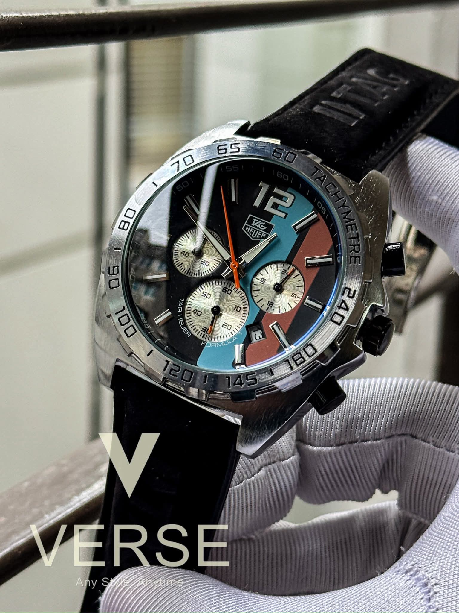 TAGHEUER Black Belt Black F1 Dial Gulf Anniversary Edition