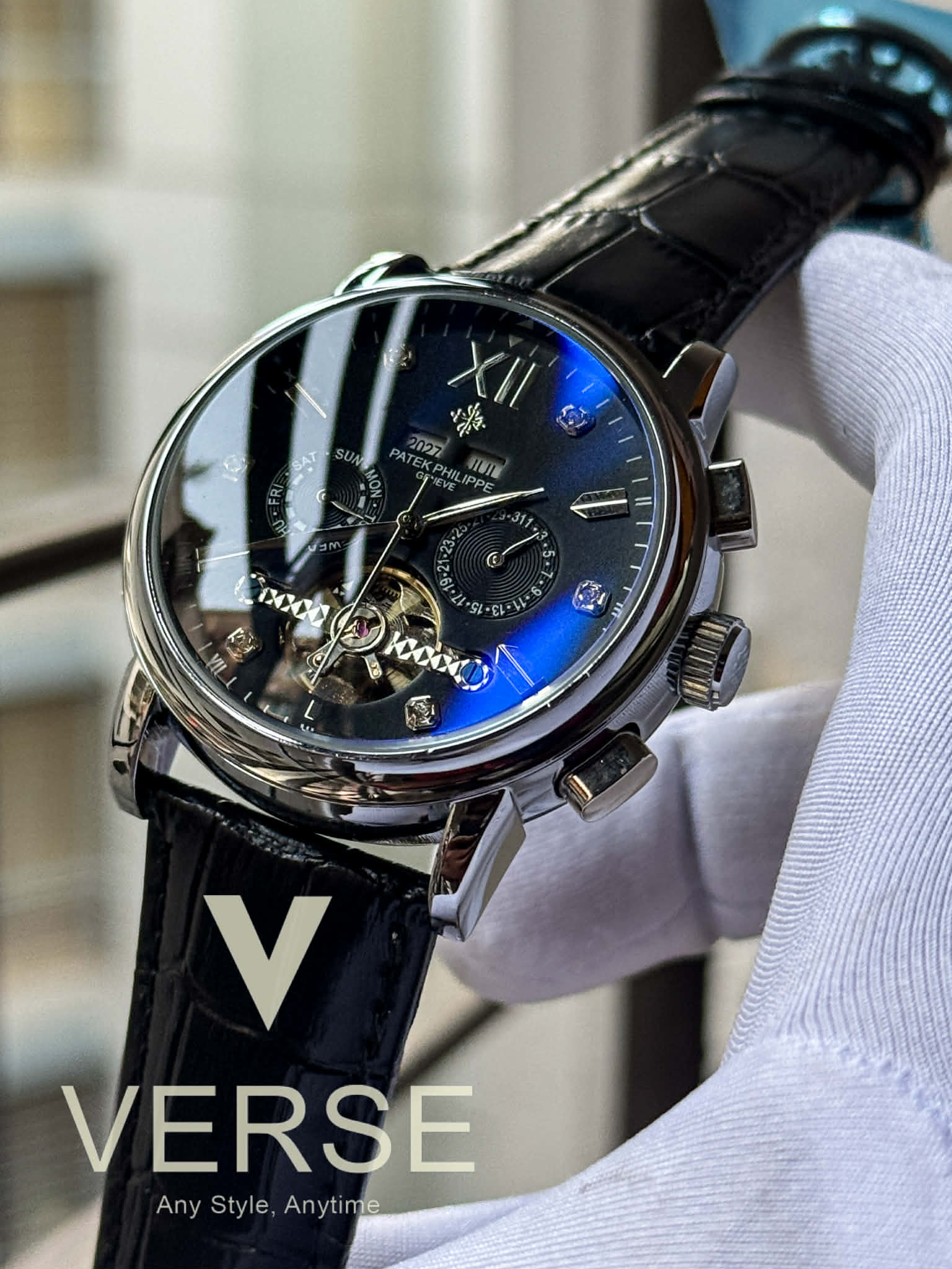 Patek Philippe Grand Flywheel Complication | Black Dial - Semi AAA