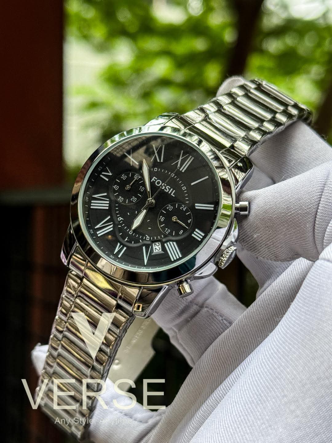 Fossil Grant Chronograph Black Dial AA