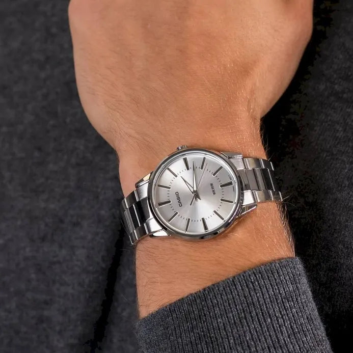 Casio MTP-1303D-7AVDF Men’s Silver Stainless Steel Watch with White Dial| Casio MTP-1303D-7AVDF