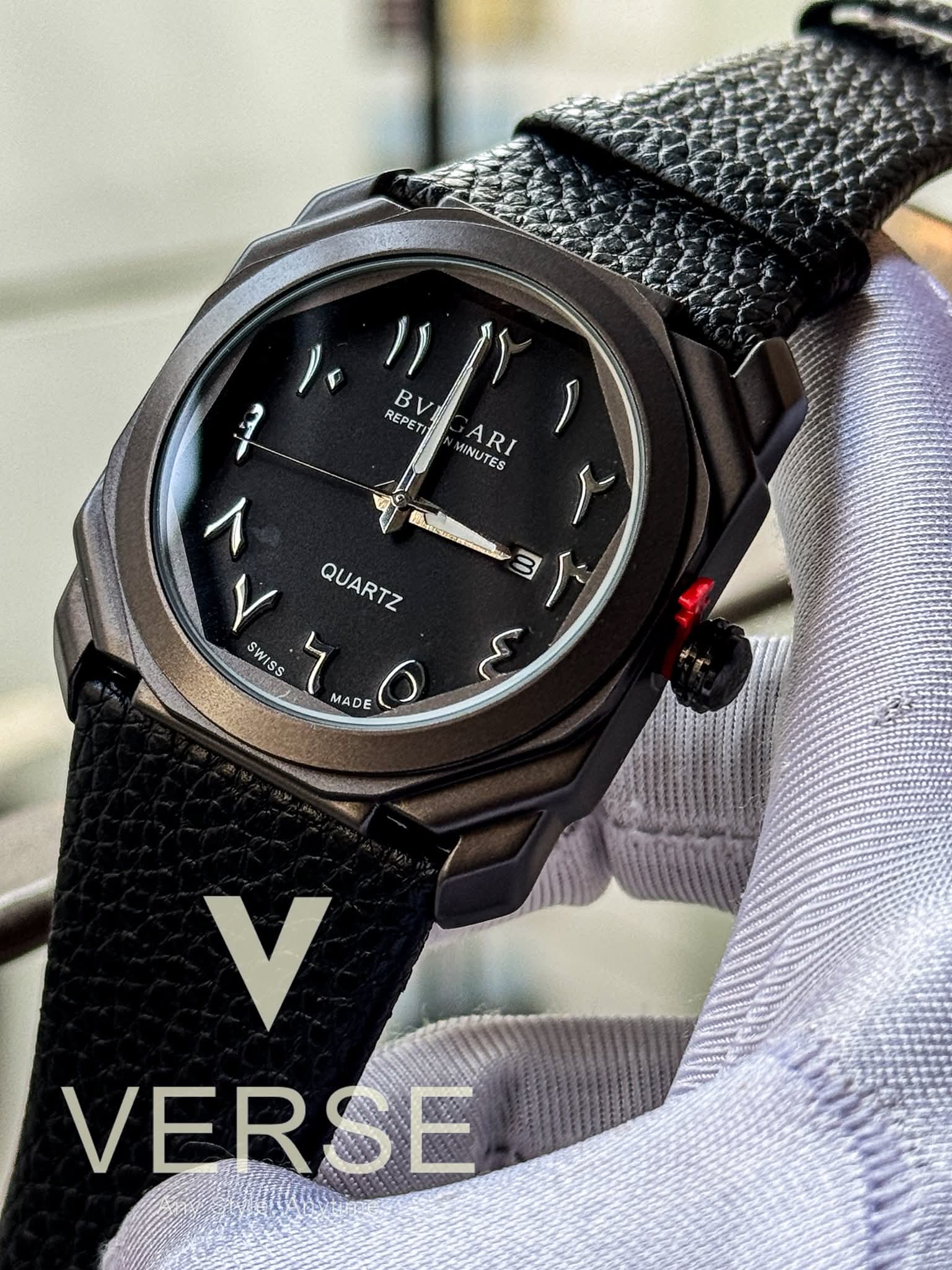 BVLGARI Octo Finissimo Black Belt Black Arabic Dial Matte Black Case AA