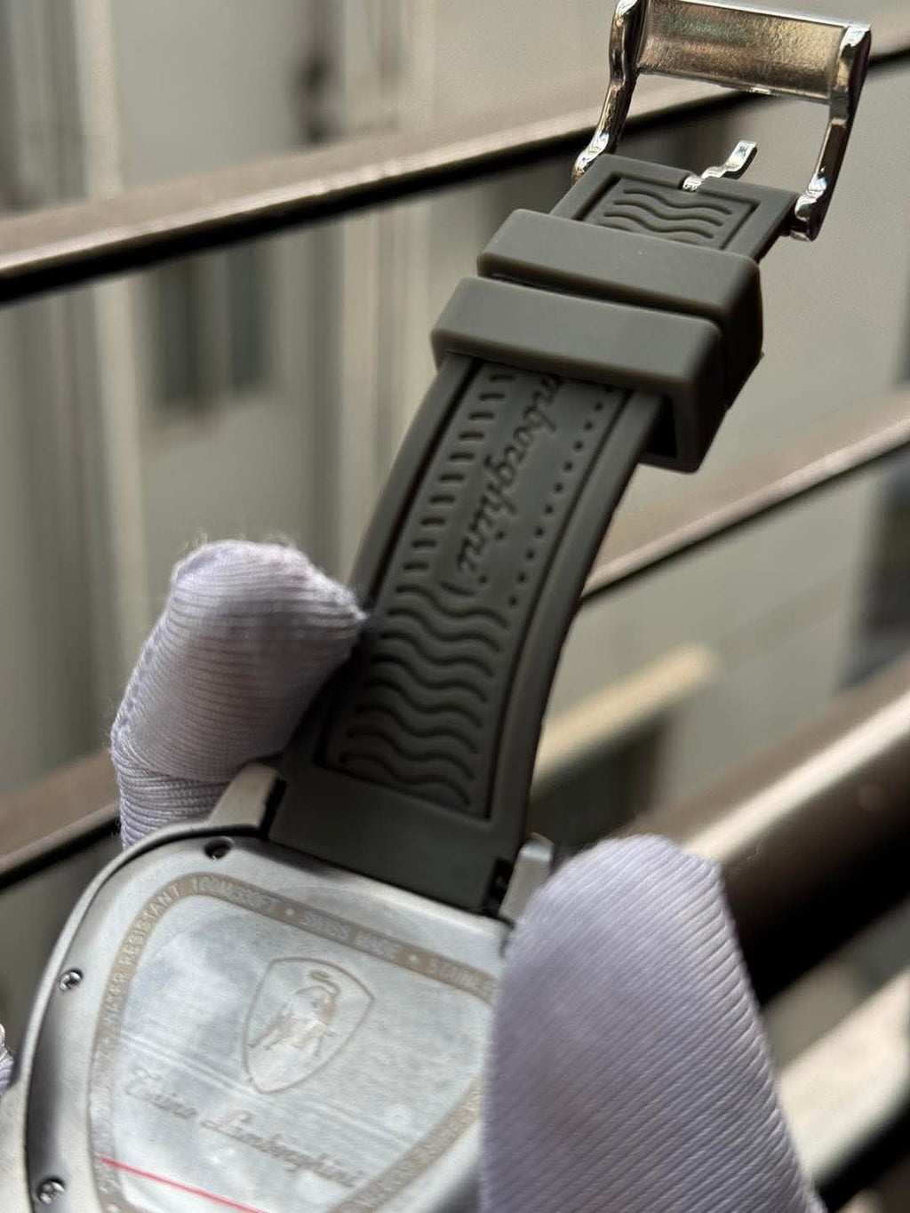 Tonino Lamborghini Chronograph Grey Belt Red Hands AA