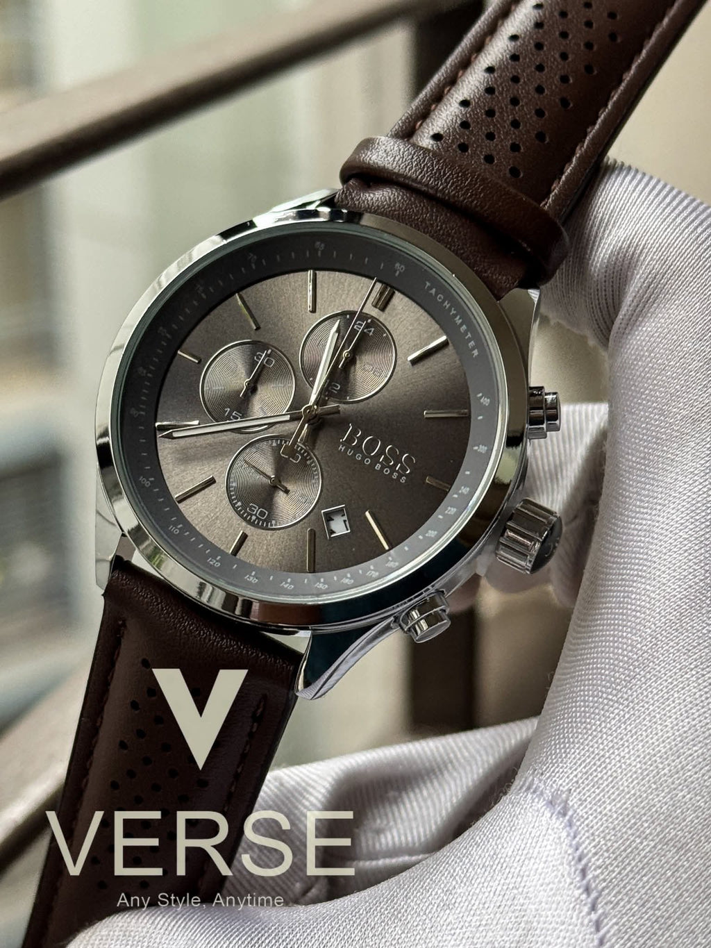 Boss Grand Prix Chronograph Brown Belt AA