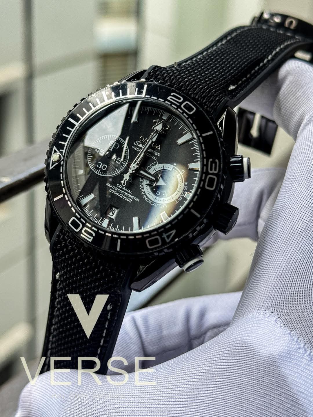 Omega Seamaster Planet Ocean 600M Chronograph Black Belt Black Dial AA