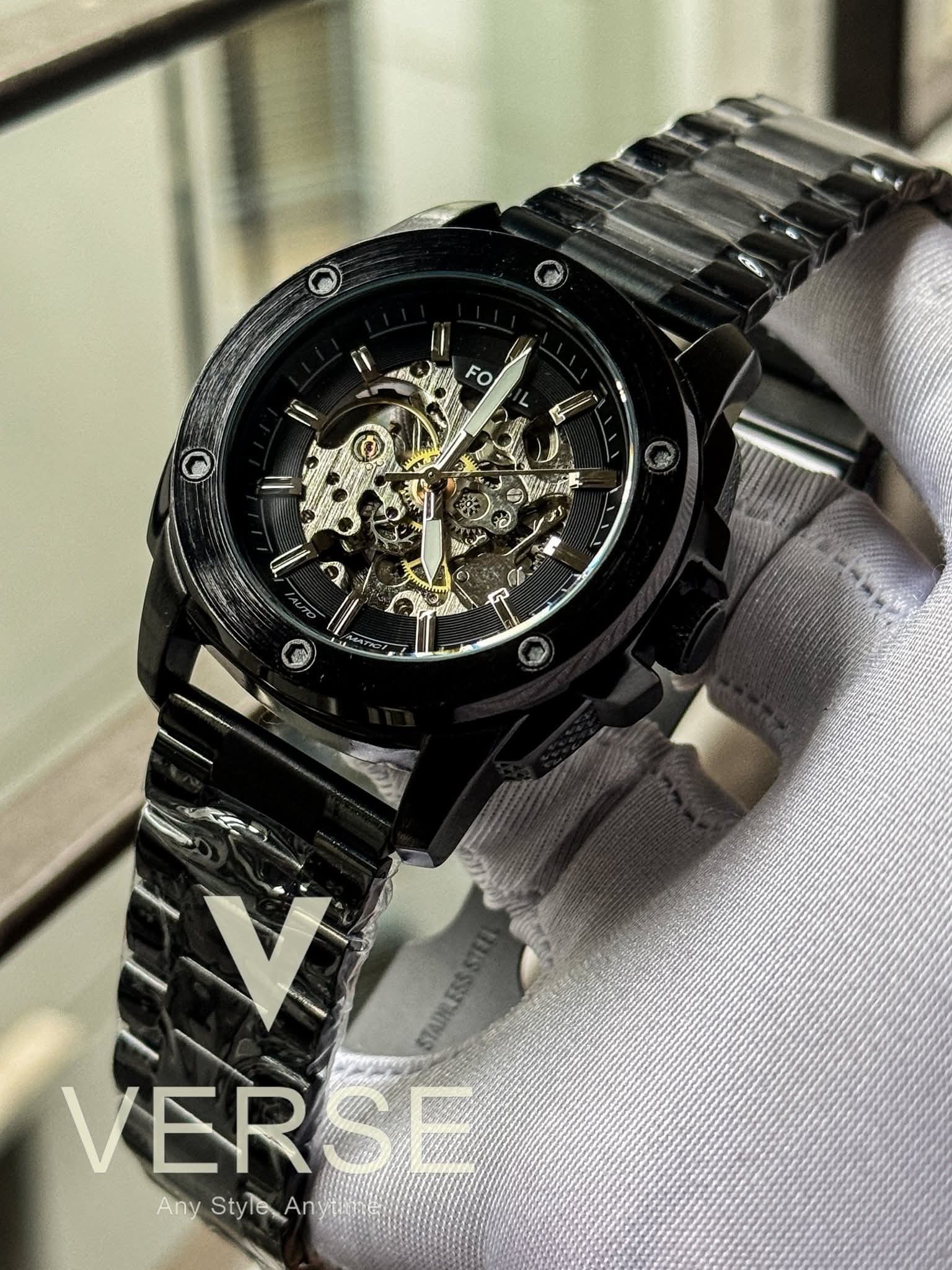 Fossil Automatic Black Chain Black Dial new AA