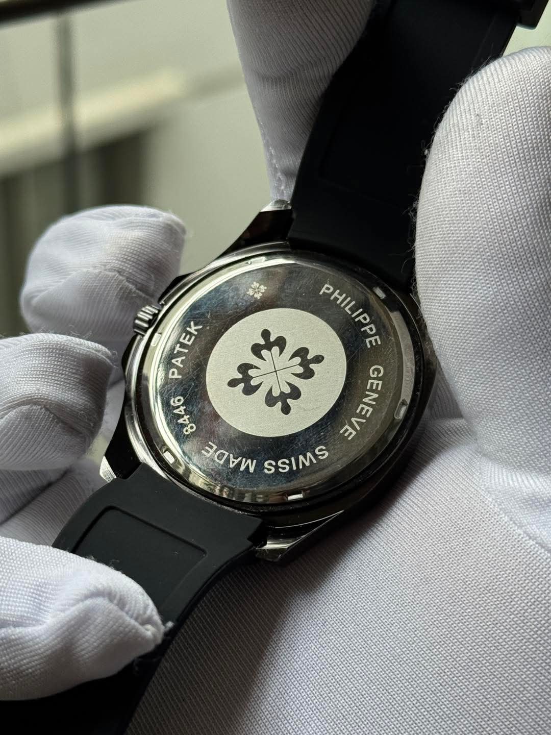 Patek Philippe Aquanaut Black Belt White Dial AA