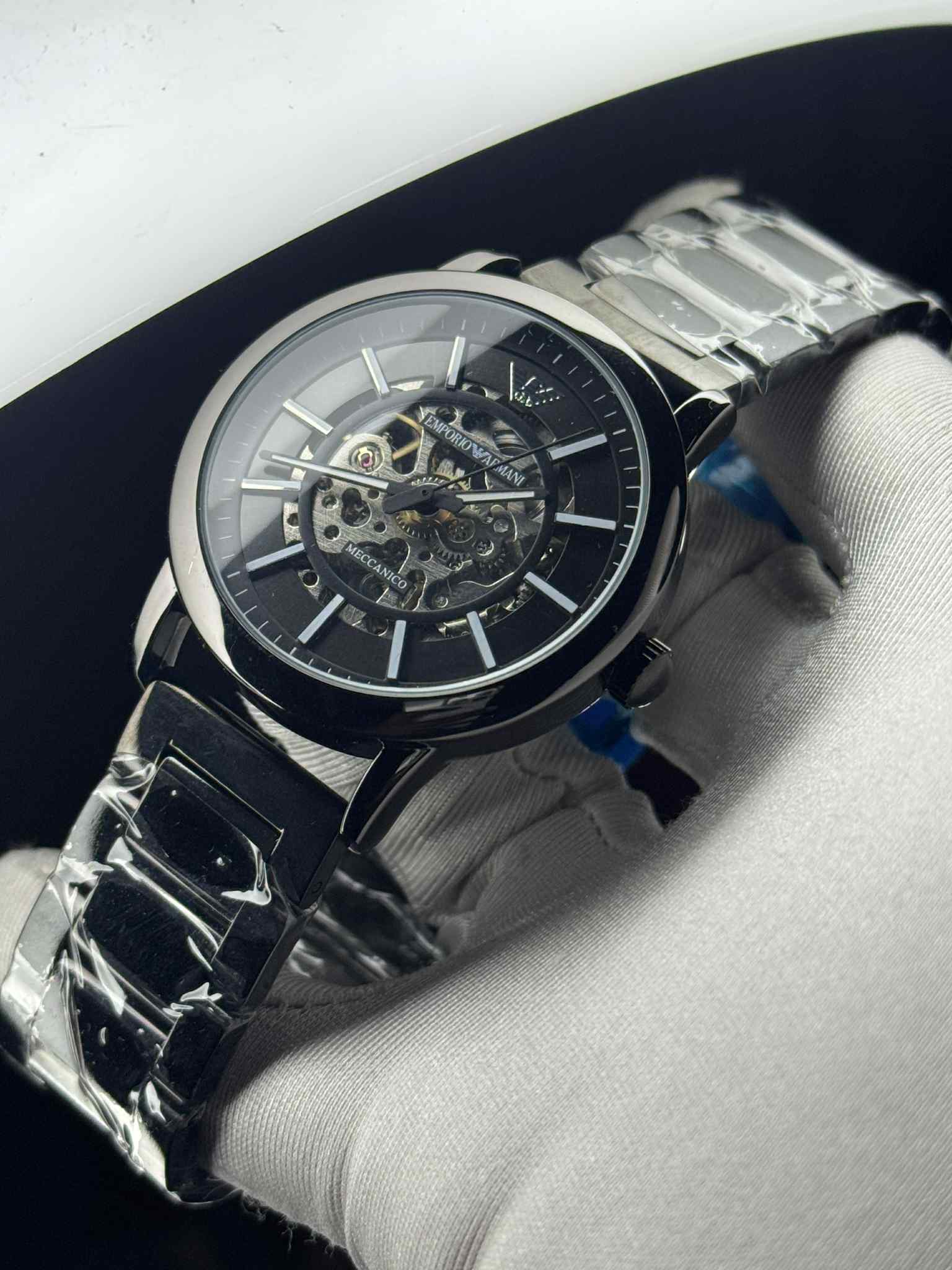 Emporio Armani Meccanico Automatic Black Chain Black Dial AA