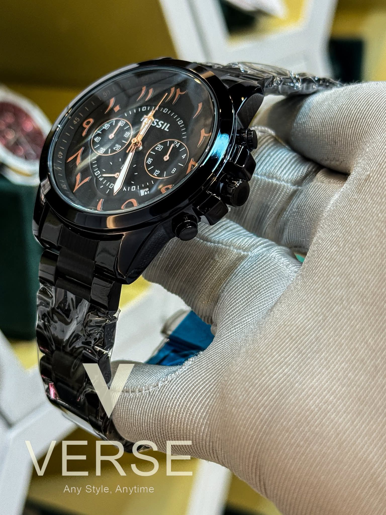 Fossil Grant Chronograph Arabic Black Chain AA