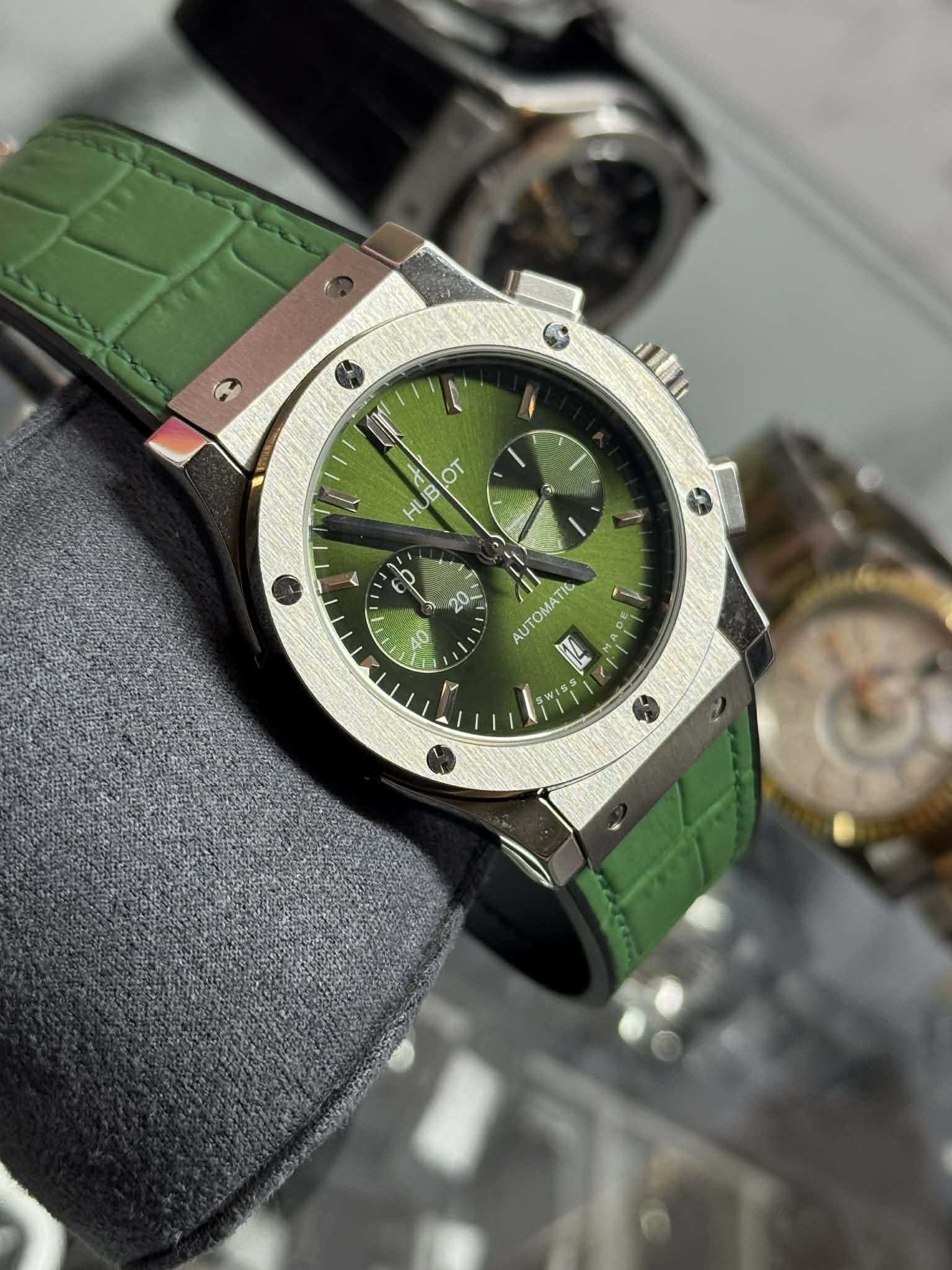 Hublot Classic Fusion Chronograph | Green Belt-Dial Triple A