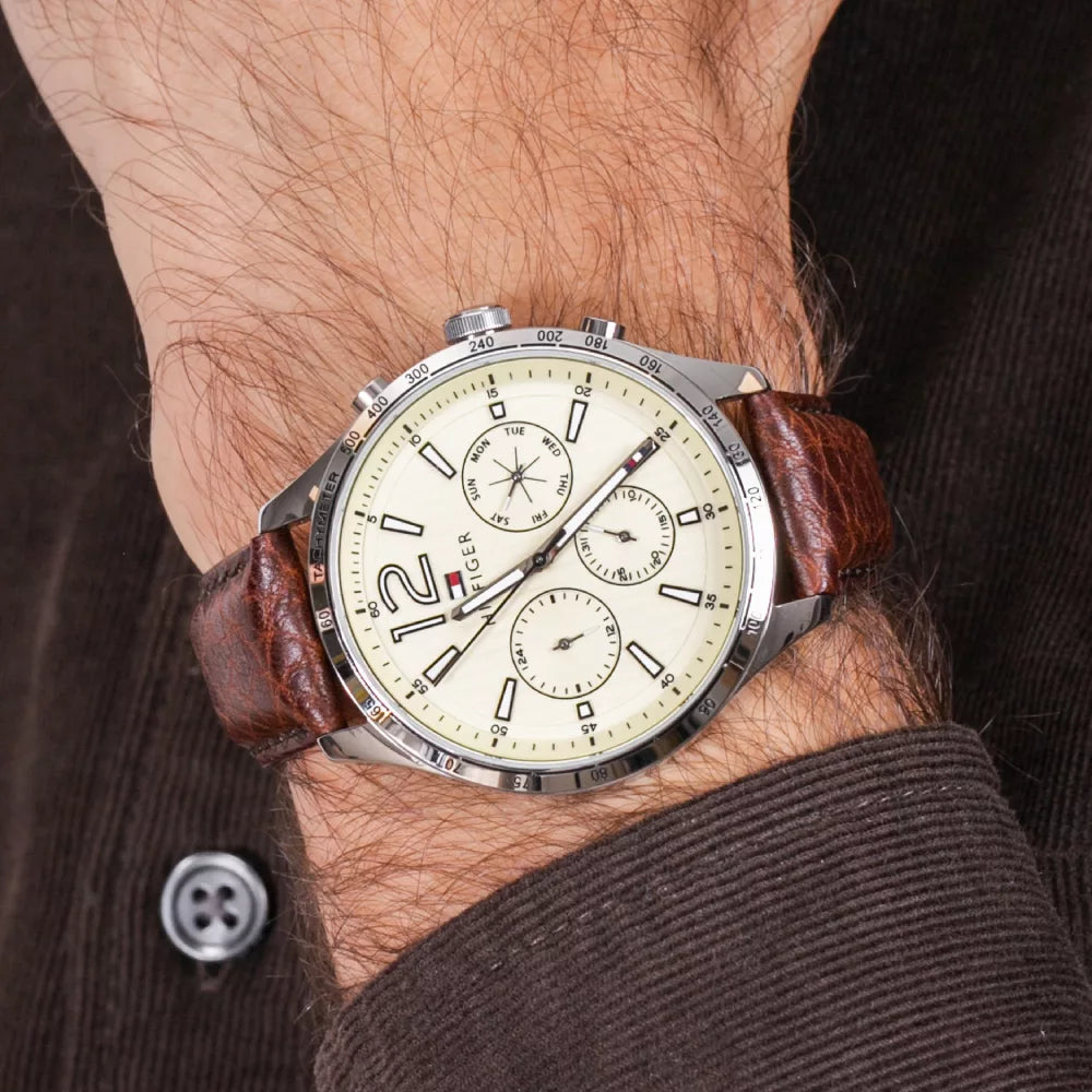 Tommy Hilfiger TH1791467 Men’s Beige Dial Chronograph Watch| Tommy Hilfiger TH1791467