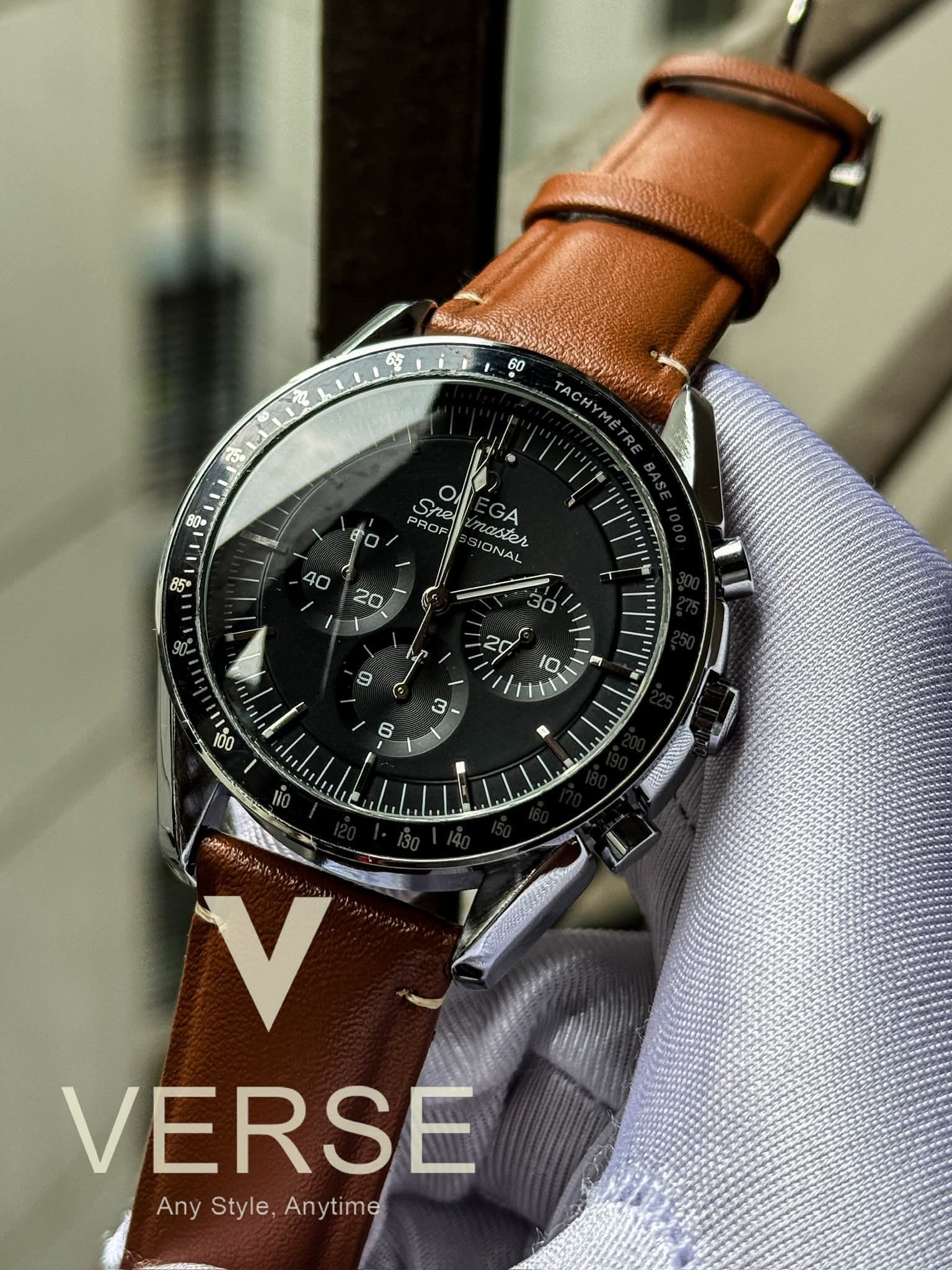 OMEGA BROWN BELT BLACK DIAL FREE NATO STRAP OFFER AA